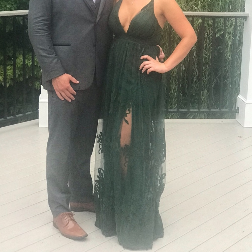 Luxxel Dark Green Maxi Dress